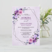 Hellrosa Lilac Lila Shades Blume Hochzeit Einladung (Stehend Vorderseite)