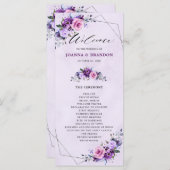 Hellrosa Lilac Lila Shades Blume Hochzeit Programm (Vorne/Hinten)