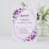 Hellrosa Lilac Lila Shades Blume Hochzeit RSVP Karte (Stehend Vorderseite)