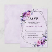 Hellrosa Lilac Lila Shades Blume Hochzeit RSVP Karte (Vorne/Hinten)