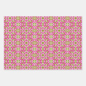 Hellrosa, Lime-Grün- und Weißmuster Geschenkpapier Set (Vorderseite 3)