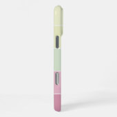 Hellrosa Limettengrün gestreiftes Muster iPhone Hülle (Rechte Seite)