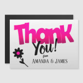 Hellrosa-Logo mit Clipart-Blume - Vielen Dank Magnetkarte (Vorne/Hinten)