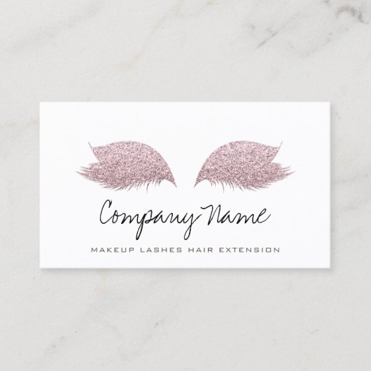 Hellrosa Makeup Artist Lashes Extension Rose Terminkarte (Vorderseite)