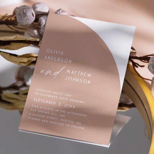 Hellrosa Marsch Moderne, einfache, minimalistische Einladung