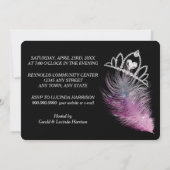 Hellrosa Masquerade Quinceanera Einladung (Rückseite)