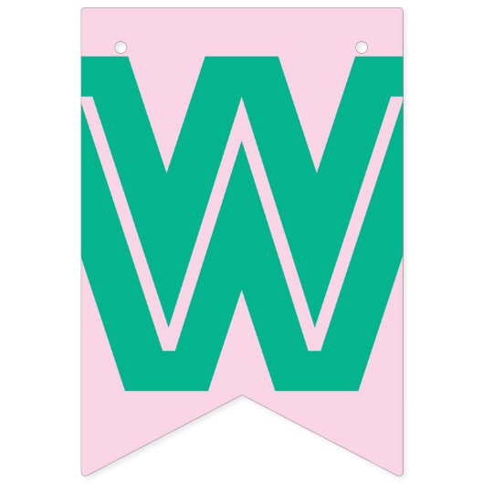 HELLROSA MEHRFARBIGES ☆ SÜSSES BABY ☆ ZEICHEN WIMPELKETTE (Zweite Fahne)