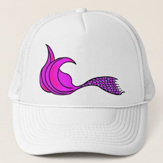 Hellrosa Mermaid Schwanz Truckerkappe (Vorderseite)