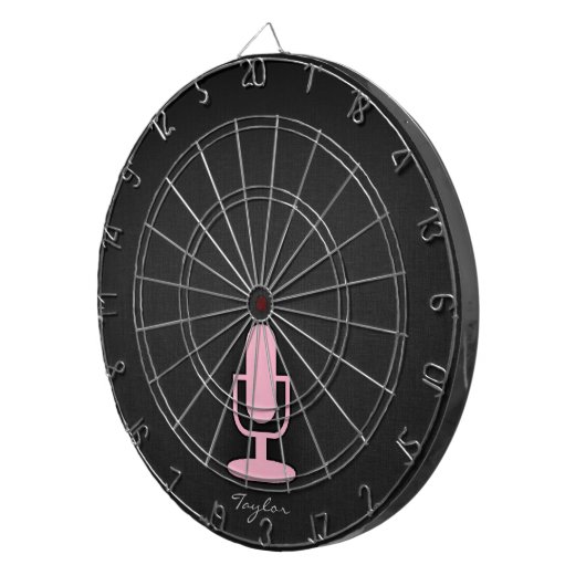 Hellrosa Mikrofon Dartscheibe (Vorderseite rechts)