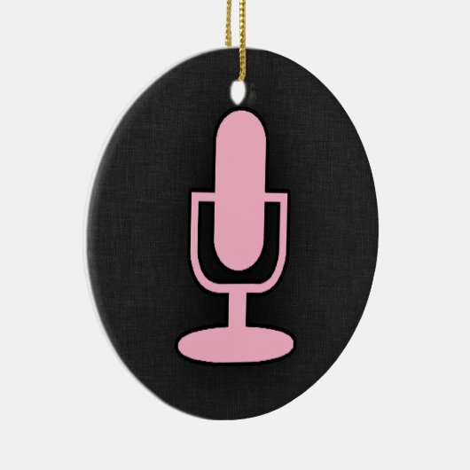 Hellrosa Mikrofon Keramik Ornament (Rechts)