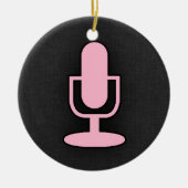 Hellrosa Mikrofon Keramik Ornament (Vorne)