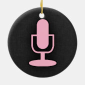 Hellrosa Mikrofon Keramik Ornament (Hinten)