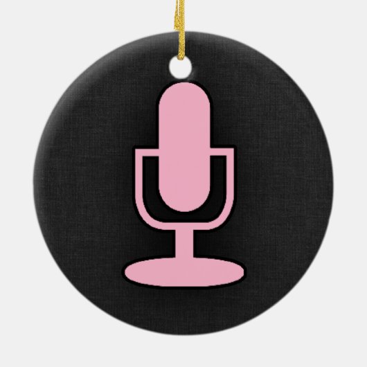 Hellrosa Mikrofon Keramik Ornament (Hinten)