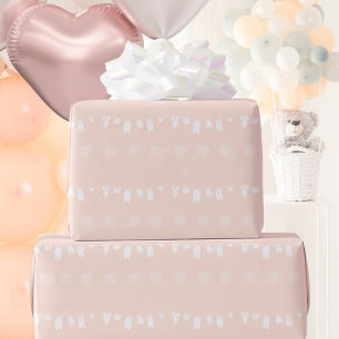 Hellrosa minimalistische Babyparty für Mädchen Geschenkpapier