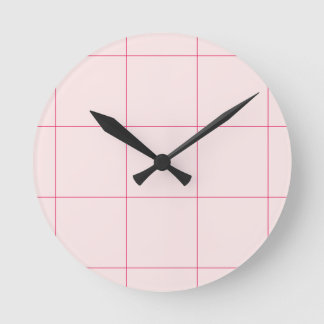 Hellrosa minimalistischer Gitterwanduhr Runde Wanduhr