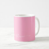 Hellrosa Minimalistischer Name 015 Kaffeetasse (VorderseiteRechts)