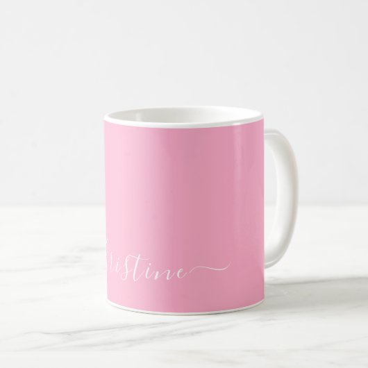Hellrosa Minimalistischer Name 015 Kaffeetasse (VorderseiteRechts)