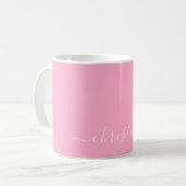 Hellrosa Minimalistischer Name 015 Kaffeetasse (Vorderseite Links)