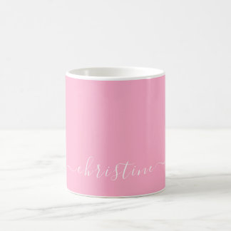 Hellrosa Minimalistischer Name 015 Kaffeetasse