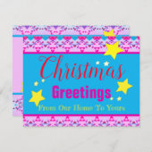 Hellrosa mit Blau Mitteilungskarte (Vorne/Hinten)