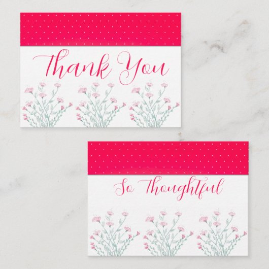 Hellrosa mit blühenden Touchs Mitteilungskarte (Vorne/Hinten)