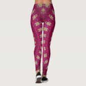 Hellrosa mit gelbem Mandala-Design Leggings (Rückseite)