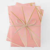 Hellrosa mit goldenen Linien Geschenkpapier Set (Beispiel)