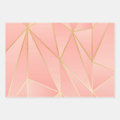 Hellrosa mit goldenen Linien Geschenkpapier Set (Vorderseite 3)