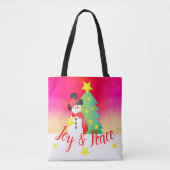 Hellrosa mit Schneemann Tasche (Vorderseite)