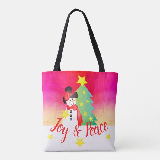 Hellrosa mit Schneemann Tasche (Rückseite)