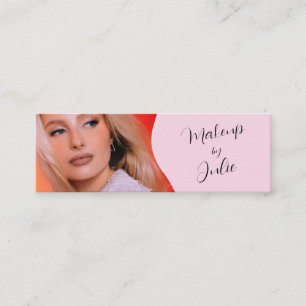 Hellrosa mit schwarzer Schrift Foto-Makeup Mini Visitenkarte