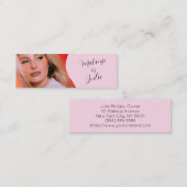Hellrosa mit schwarzer Schrift Foto-Makeup Mini Visitenkarte (Vorne/Hinten)