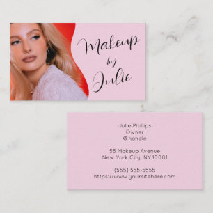 Hellrosa mit schwarzer Schrift Foto-Makeup Visitenkarte
