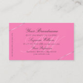 Hellrosa mit Silber-Deko-Diamanten und Monogramm Visitenkarte (Rückseite)