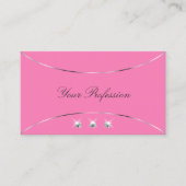 Hellrosa mit Silber-Dekor und Sparkle Diamonds Visitenkarte (Vorderseite)