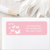 Hellrosa mit weißen Schmetterlingen: (Insitu)