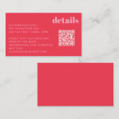 Hellrosa Modern Wedding Details QR Code Begleitkarte (Vorne/Hinten)