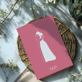 Hellrosa moderne HandDrawn Couple Wedding Einladung