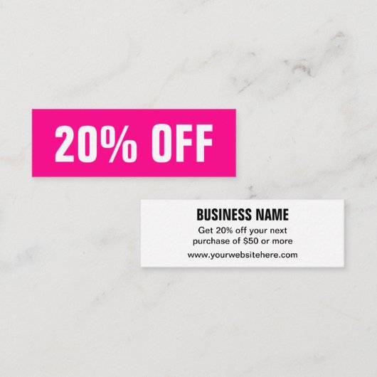 Hellrosa, moderne, moderne Diskothek Mini Visitenkarte (Vorne/Hinten)