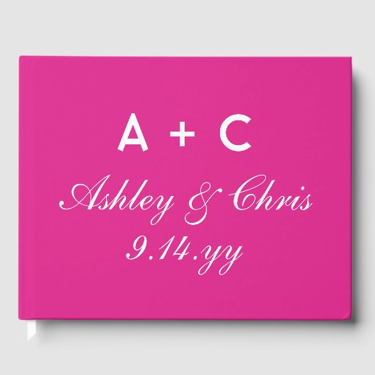 Hellrosa Moderne Personalisierte Hochzeitsempfehlu Gästebuch (Vorderseite)