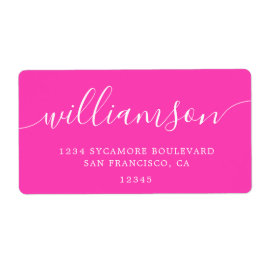 Hellrosa Moderne Script-Rücksendeadresse