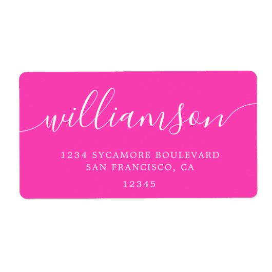 Hellrosa Moderne Script-Rücksendeadresse (Vorne)