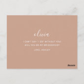 Hellrosa Moderner Vorschlag für eine Minimalistisc Postkarte (Rückseite)