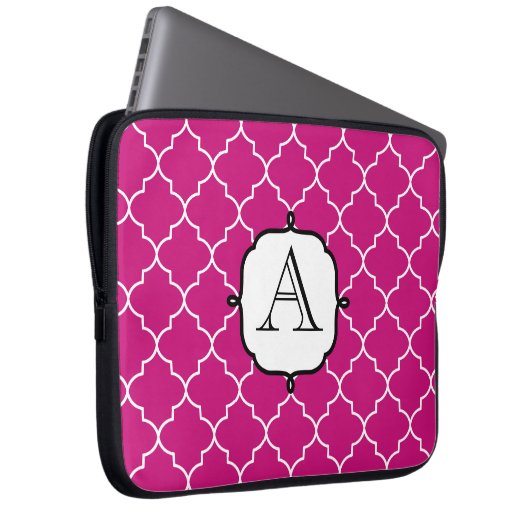 Hellrosa Monogram-Notebookschlauch Laptopschutzhülle (Vorne Rechts)