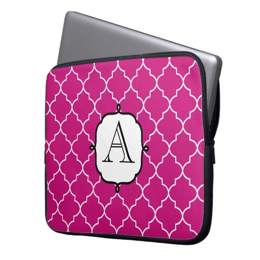 Hellrosa Monogram-Notebookschlauch Laptopschutzhülle (Vorderseite Links)