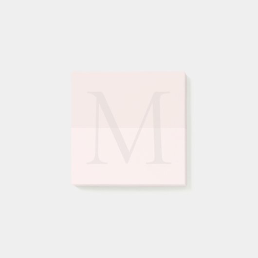 Hellrosa Monogramm-Initiale  Post-it Klebezettel (Vorderseite)