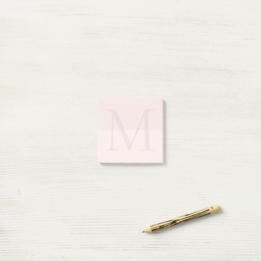 Hellrosa Monogramm-Initiale Post-it Klebezettel (Auf Schreibtisch)