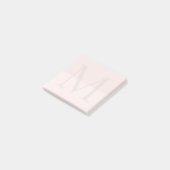 Hellrosa Monogramm-Initiale  Post-it Klebezettel (angewinkelt)