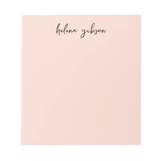 Hellrosa Monogramm Stilvoll Moderne Weibchen Hübsc Notizblock (Vorderseite)