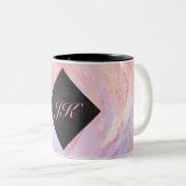 Hellrosa Monogramm Zweifarbige Tasse (VorderseiteRechts)